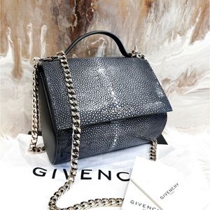 $5k Givenchy Mini Stingray Galuchat Pandora Box Chain Bag